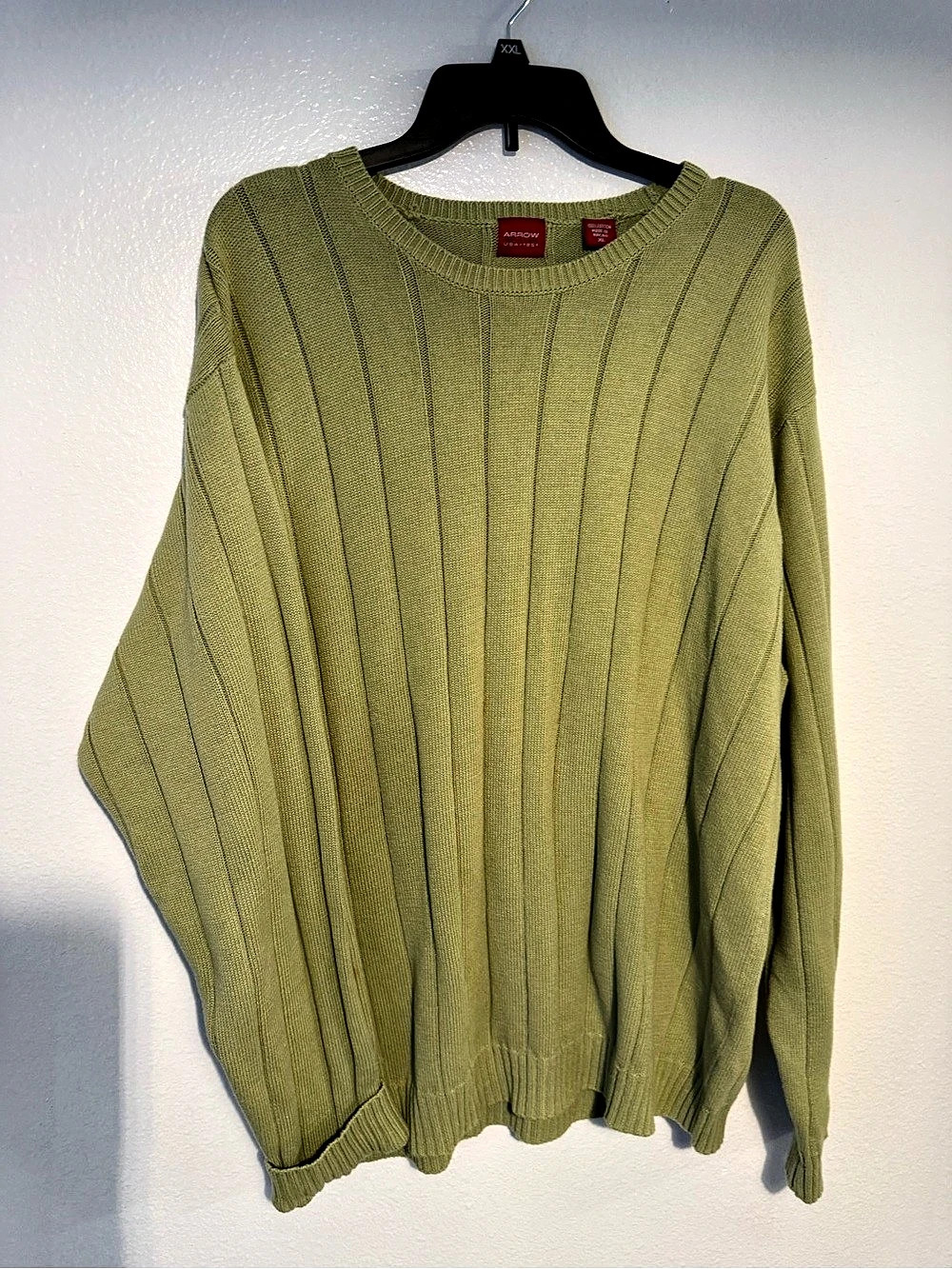 Arrow Cotton Ribbed Crewneck Sweater XL